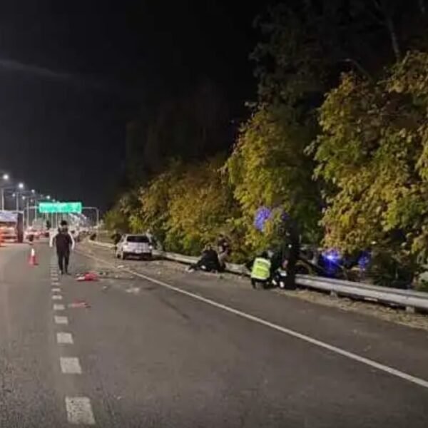 Un camión chocó contra agentes de Tránsito en el Acceso Sur y embistió a un móvil oficial