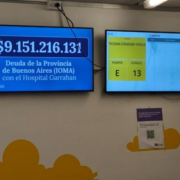 Mientras el kirchnerismo marcha contra Milei, el Garrahan exhibe en sus pantallas una millonaria deuda de Kicillof