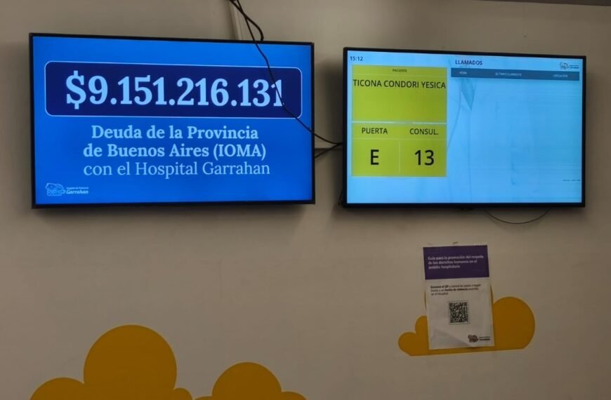 Mientras el kirchnerismo marcha contra Milei, el Garrahan exhibe en sus pantallas una millonaria deuda de Kicillof