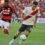 Con Beltrán como figura y un doblete de Driussi, River igualó con Flamengo en un amistoso internacional