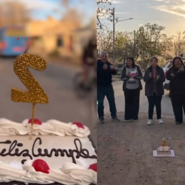 Insólito video: vecinos de Las Heras le festejaron el “cumpleaños” a un pozo que lleva dos años sin ser arreglado y hasta le hicieron una torta