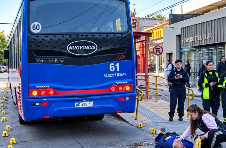 Un colectivo le aplastó la pierna a una mujer en la avenida San Martín Sur